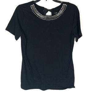 Simply Vera Vera Wang Embellished Neckline Top